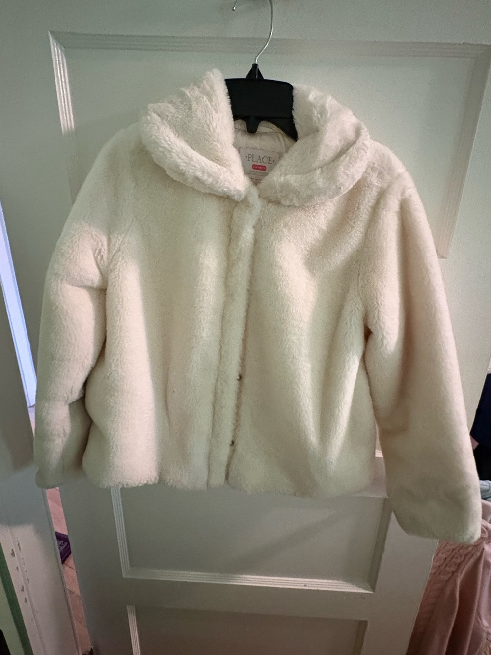 The Children's Place Cream Faux-Fur Hooded Puffer Coat
